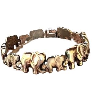 Vintage Silver Elephants bracelet ITALY  925 Sterling Heirloom Estate